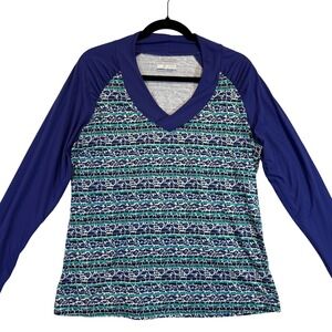 Columbia Omni Wick Long Sleeve V Neck Women's Top Size Large PFG quick dry SPF‎